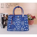 Replica Prada Saffiano Embroidered Tote Bags B2756 Royal VS03891