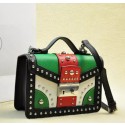 Replica Prada Saffiano Leather Flap Bag BN0969 Black&White&Green&Red VS09881
