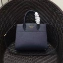 Replica Prada Small Bibliotheque Saffiano Leather Bag Blue and White 1BA050 VS01933