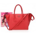 Replica Prada Smooth Calfskin Leather Tote Bags BN2619 Red VS09046