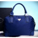 Replica Prada Tssuto Boston Bag P2660 Blue VS00675