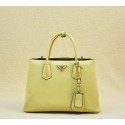 Replica Prada Twin Saffiano Cuir Leather Tote Bag BN2748 Lemon VS00611