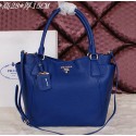 Replica Prada Vitello Daino Tote Bags Grainy Leather BR2435 Blue VS04375