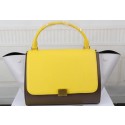 Replica Quality Celine Trapeze Bag Original Leather CT3342 Yellow&Khaki&White VS09052