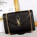 Replica Saint Laurent Classic Large Monogram College Bag In Black Matelasse Leather Y2590 VS05342