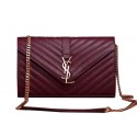 Replica Saint Laurent Classic Monogramme Cannage Pattern Flap Bag Y5482 Burgundy VS01042