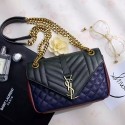 Replica Saint Laurent Monogram Chain Shoulder Bag in Green&Red&Blue Calfskin 428125 VS04772