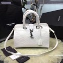 Replica Saint Laurent Small Monogram Cabas Bag in White Croco Leather 394462 VS08592