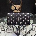 Replica Saint Laurent Stud Chain Shoulder Bag In Black Calfskin Leather 360459 VS06379