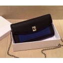 Replica Top Dior Twist Rendez-Vous Wallet Smooth Calfskin M0400 Black&Blue VS01832