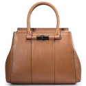 Replica Top Gucci Lady Bamboo Leather Top Handle Bag 370816 Brown VS07669
