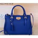 Replica Top Prada Grainy Leather Tote Bag BN2566 Blue VS05098