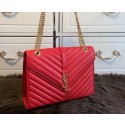 Replica YSL Classic Monogramme Flap Bag Cannage Pattern 311224 Red VS06893