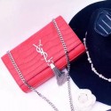 Replica YSL Monogramme Tassel Shoulder Bag in Red Crocodile Embossed Leather Y40493988 VS07836