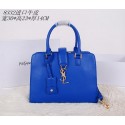 Replica Yves Saint Laurent Medium Cabas Monogram Leather Tubular Top Handle Bag YSL8332 Blue VS06977