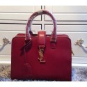 Saint Laurent Cabas Smooth Leather Top Handle Bag Y265764 Burgundy VS00164