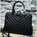 Saint Laurent Cabas Smooth Leather Top Handle Bag Y2764 Black VS09443