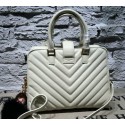 Saint Laurent Cabas Smooth Leather Top Handle Bag Y2764 White VS05928