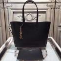 Saint Laurent Calfskin Shopping Tote Bag Black 372091 VS03945