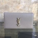 Saint Laurent Cassandre Grained Clutch Bag Light Grey Y230320 VS05885
