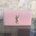 Saint Laurent Cassandre Grained Clutch Bag Pink Y230320 VS03188