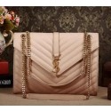 Saint Laurent Classic Monogramme Cannage Pattern Flap Bag Y5480 Apricot VS01432