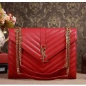 Saint Laurent Classic Monogramme Cannage Pattern Flap Bag Y5480 Red VS05094