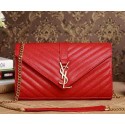 Saint Laurent Classic Monogramme Cannage Pattern Flap Bag Y5482 Red VS00934