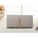 Saint Laurent Classic Monogramme Clutch Cannage Pattern Y5486 Khaki VS00298