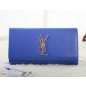 Saint Laurent Classic Monogramme Clutch Original Leather Y5486 Blue VS06560