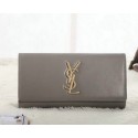 Saint Laurent Classic Monogramme Clutch Original Leather Y5486 Khaki VS00295