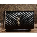Saint Laurent Classic Monogramme Sheepskin Leather Flap Bag Y5482 Black VS04483
