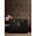 Saint Laurent Classic Monogramme Shopping Tote Bag Cannage Pattern Y5481 Black VS03053