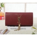 Saint Laurent Classic Monogramme Tassel Cannage Pattern Clutch Y5485 Burgundy VS02547
