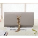 Saint Laurent Classic Monogramme Tassel Cannage Pattern Clutch Y5485 Khaki VS05976
