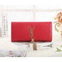 Saint Laurent Classic Monogramme Tassel Original Leather Clutch Y5485 Red VS06985