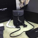 Saint Laurent Lambskin Phone Case Black 377868 VS01864
