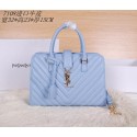Saint Laurent Medium Cabas Monogram Leather Top Handle Bag Y7108 SkyBlue VS03474