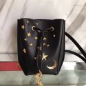 Saint Laurent Moon & Stars Mini Bourse Bucket Bag Black Y220360 VS07652