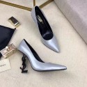 Saint Laurent Patent Leather Pump Silver Y080202 VS03249