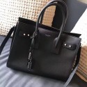Saint Laurent Sac De Jour Souple Bag in Black Grained Leather 464960 VS09762