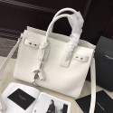 Saint Laurent Sac De Jour Souple Bag in White Grained Leather 464960 VS08063