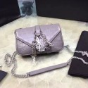 Saint Laurent Small Chain Purse in Grey Croco Leather 201140 VS03155