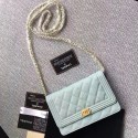 Sale 1:1 Chanel Caviar WOC Chain Wallet Light Blue A80287 VS06264