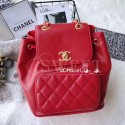 Sale 1:1 Chanel Grained Calfskin Backpack Red A93748 VS00493