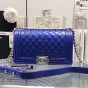 Sale 1:1 Copy Chanel Blue Quilted Lambskin Medium Boy Bag A67086 VS03157