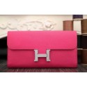 Sale 1:1 Hermes Constance Long Wallets Original Leather HA909 Rose VS07241