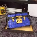 Sale 1:1 Imitation Louis Vuitton Crocodile Brillant Petite Malle N91994 Blue VS07732