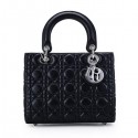 Sale 1:1 Lady Dior Bag mini Bags Black Original Sheepskin Leather D44551 Silver VS00678