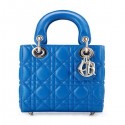 Sale 1:1 Lady Dior Bag Nano Bag Blue Original Leather D44552 Gold VS08339